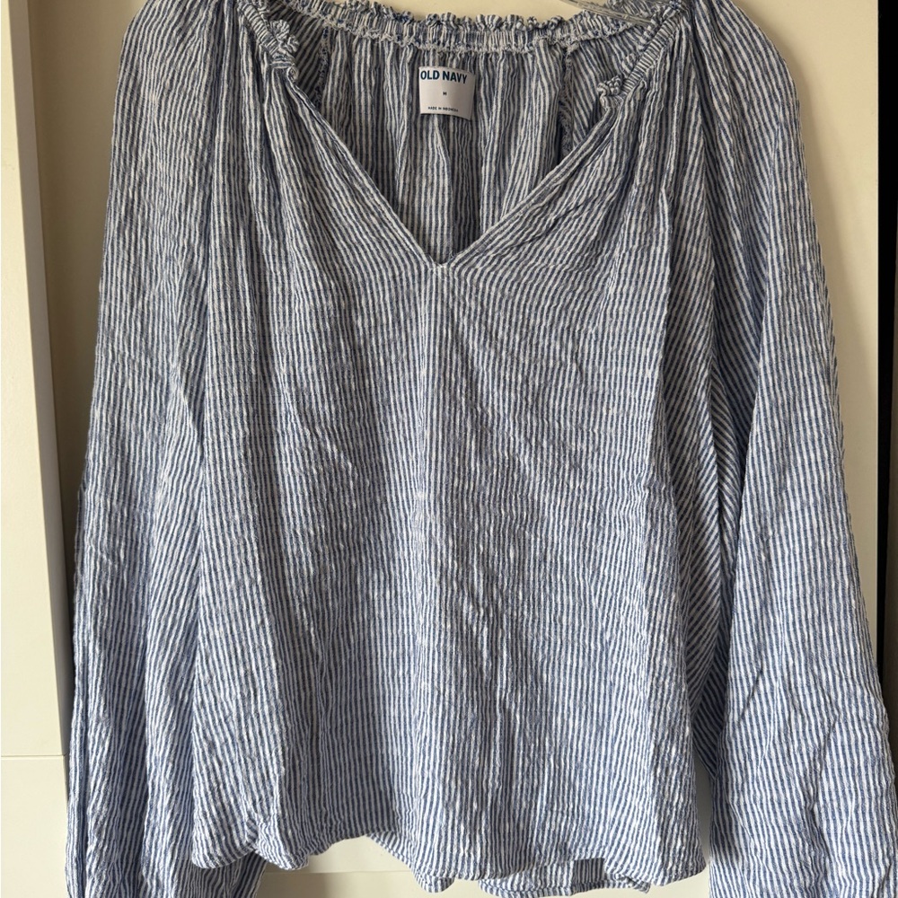 Old Navy Blue Striped Women's Top